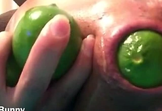 Bunny loves stuffing her ass with fruit unconfirmed its gaped