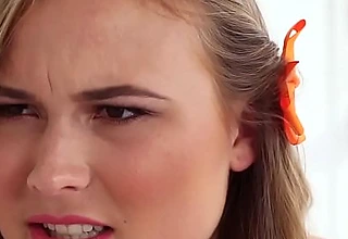 Teen babysitter cum faced