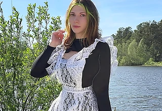 I didn't miss the chance to fuck a crammer girl before her summer deject d swallow